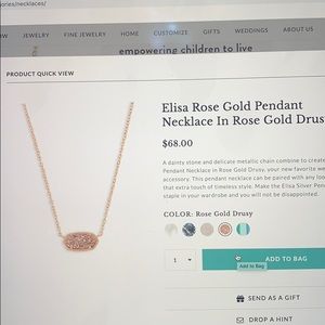 Kendra Scott Elisa Rose Gold Pendant Necklace